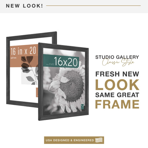 MCS Studio Gallery Classic frame front with plexiglass protects photos.