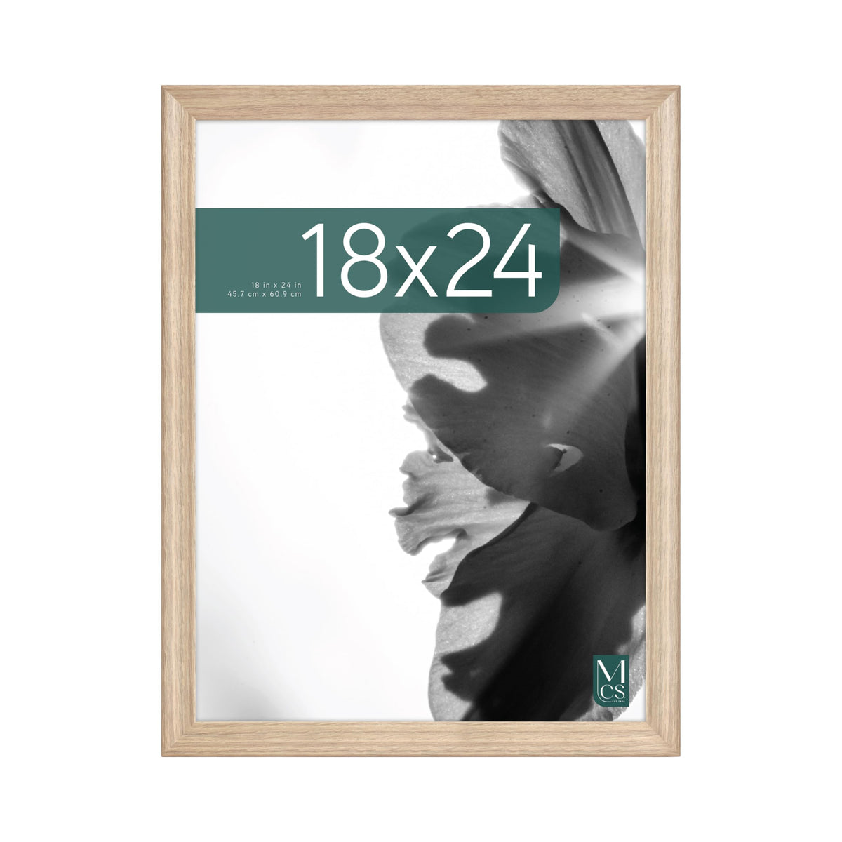 MCS Studio Gallery Classic 18x24 frame front view in natural woodgrain for photos