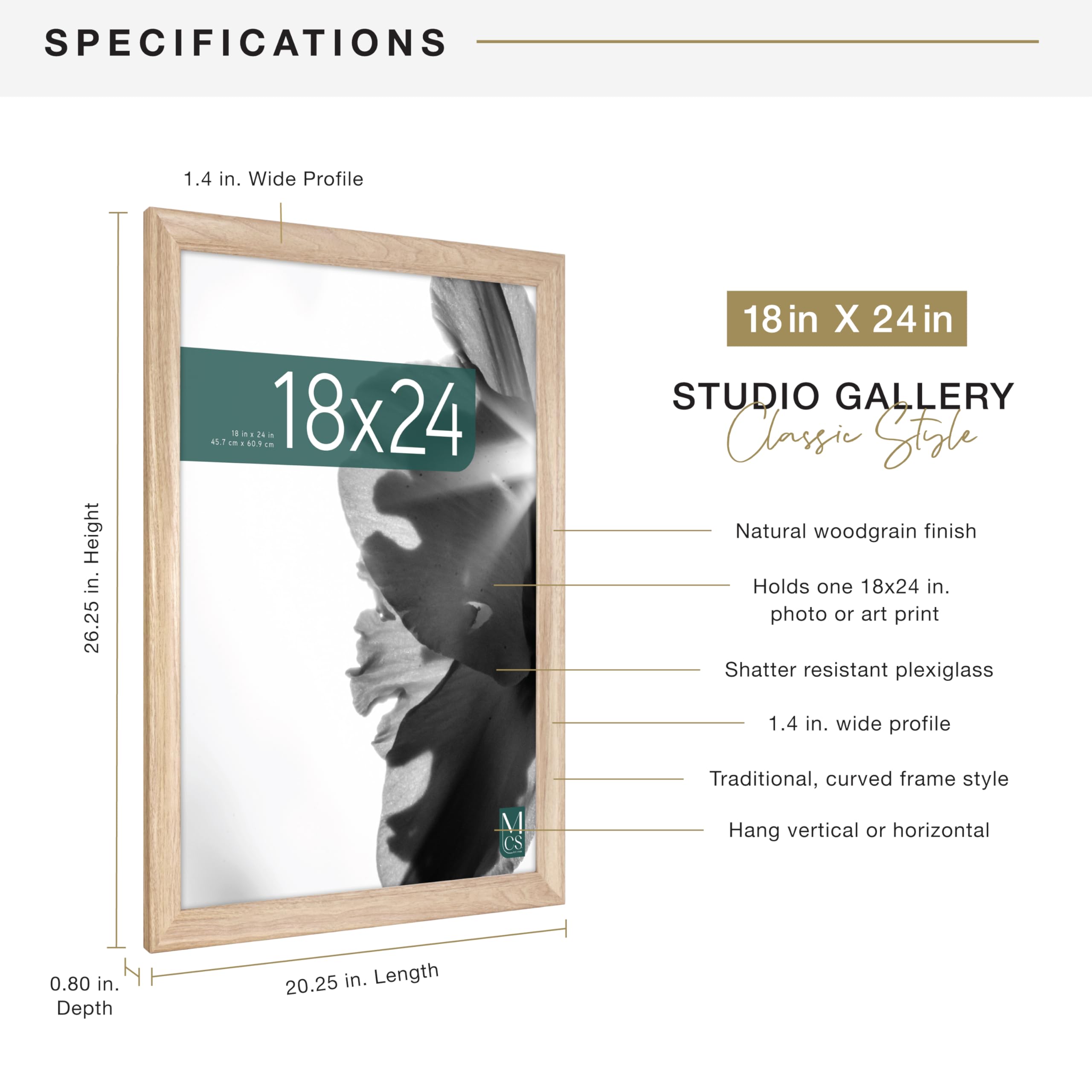 MCS Studio Gallery Classic plexiglass front protecting artwork