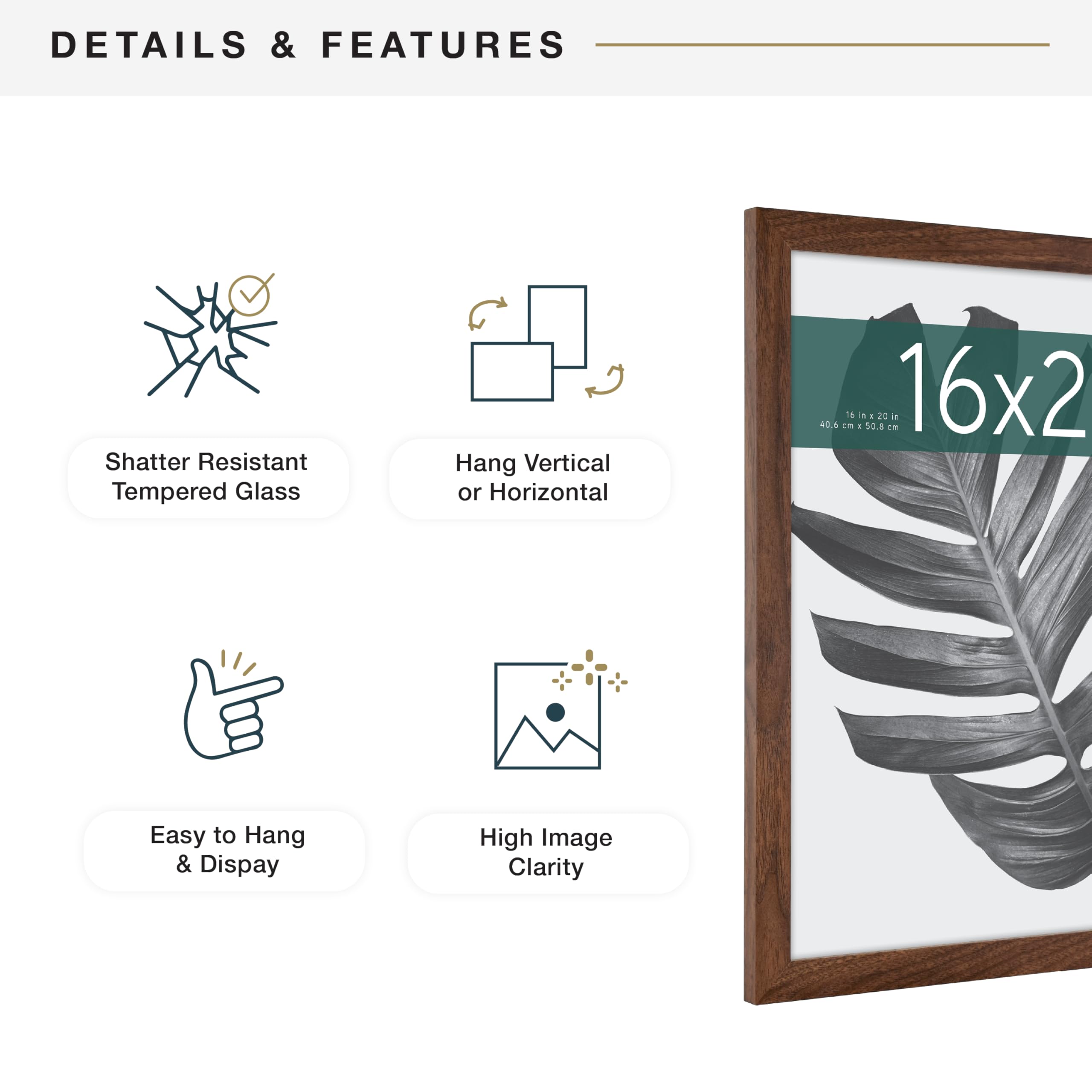 MCS Studio Gallery durable MDF backboard provides sturdy support for artwork.