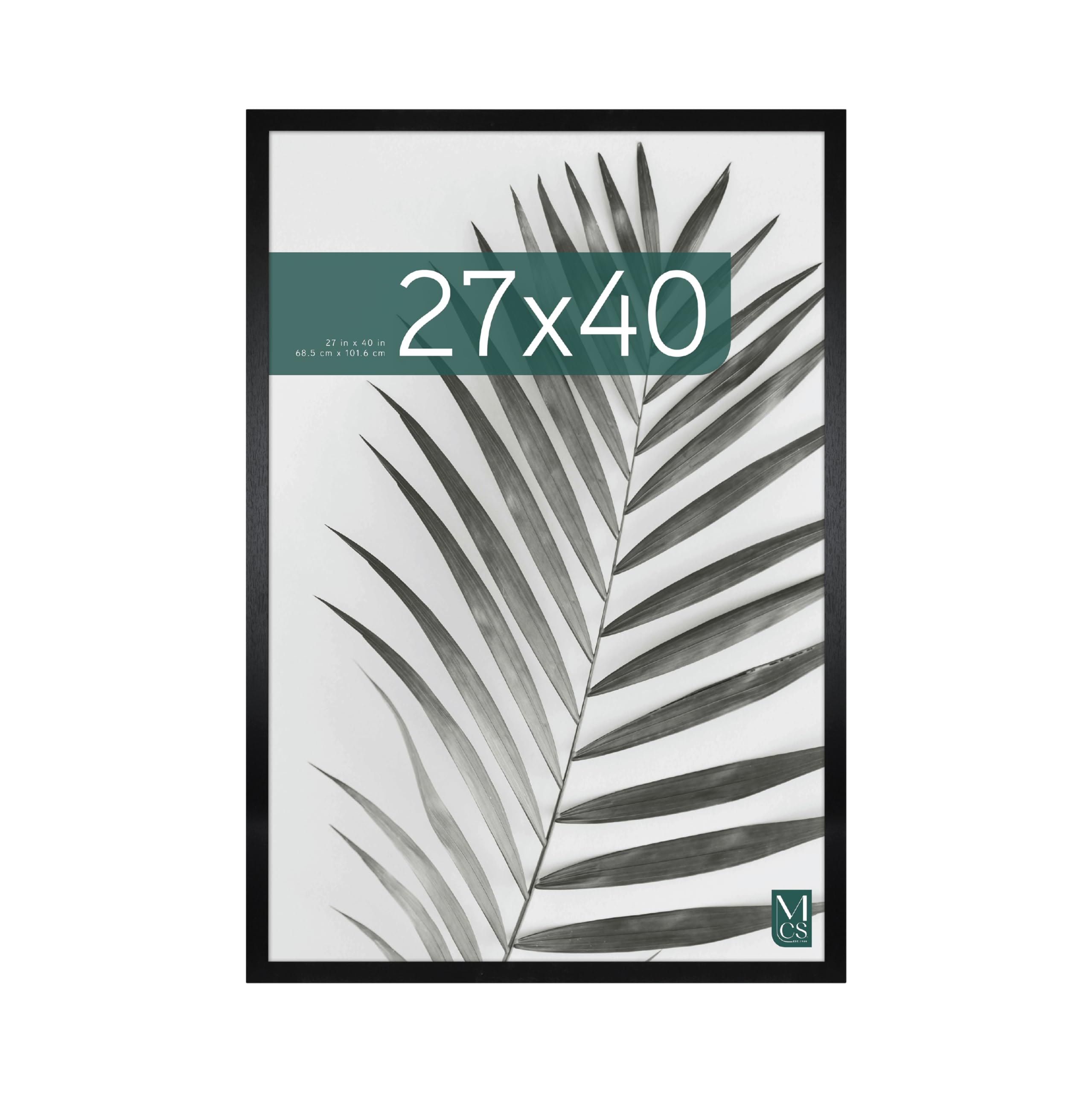 MCS Studio Gallery frame 27x40 front view in black woodgrain adds timeless style to photos.