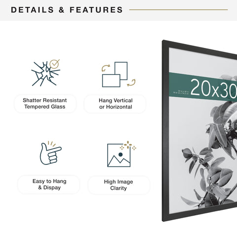 Frame hung horizontally on wall for versatile display