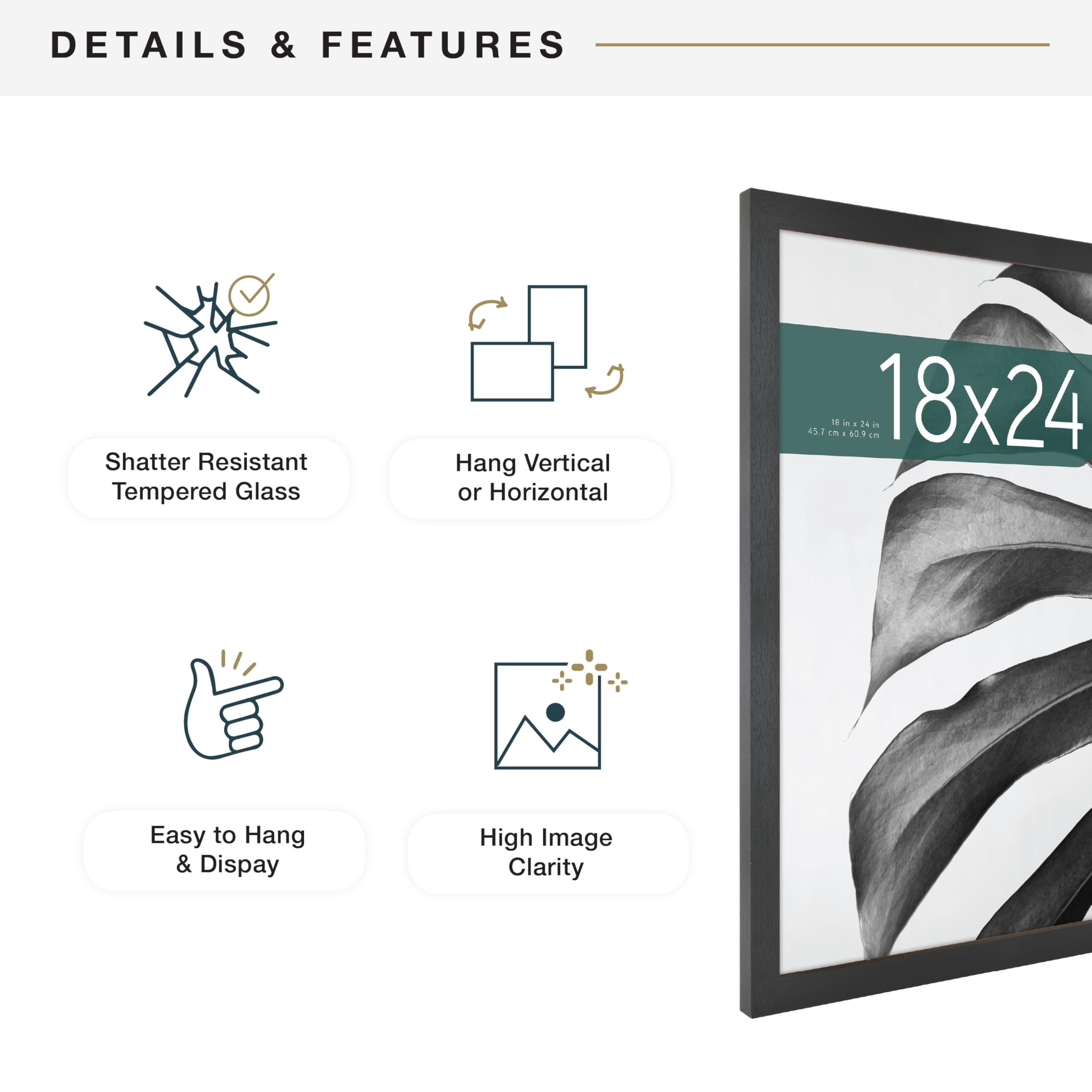 MCS Studio Gallery frame features plexiglass front to guard artwork.