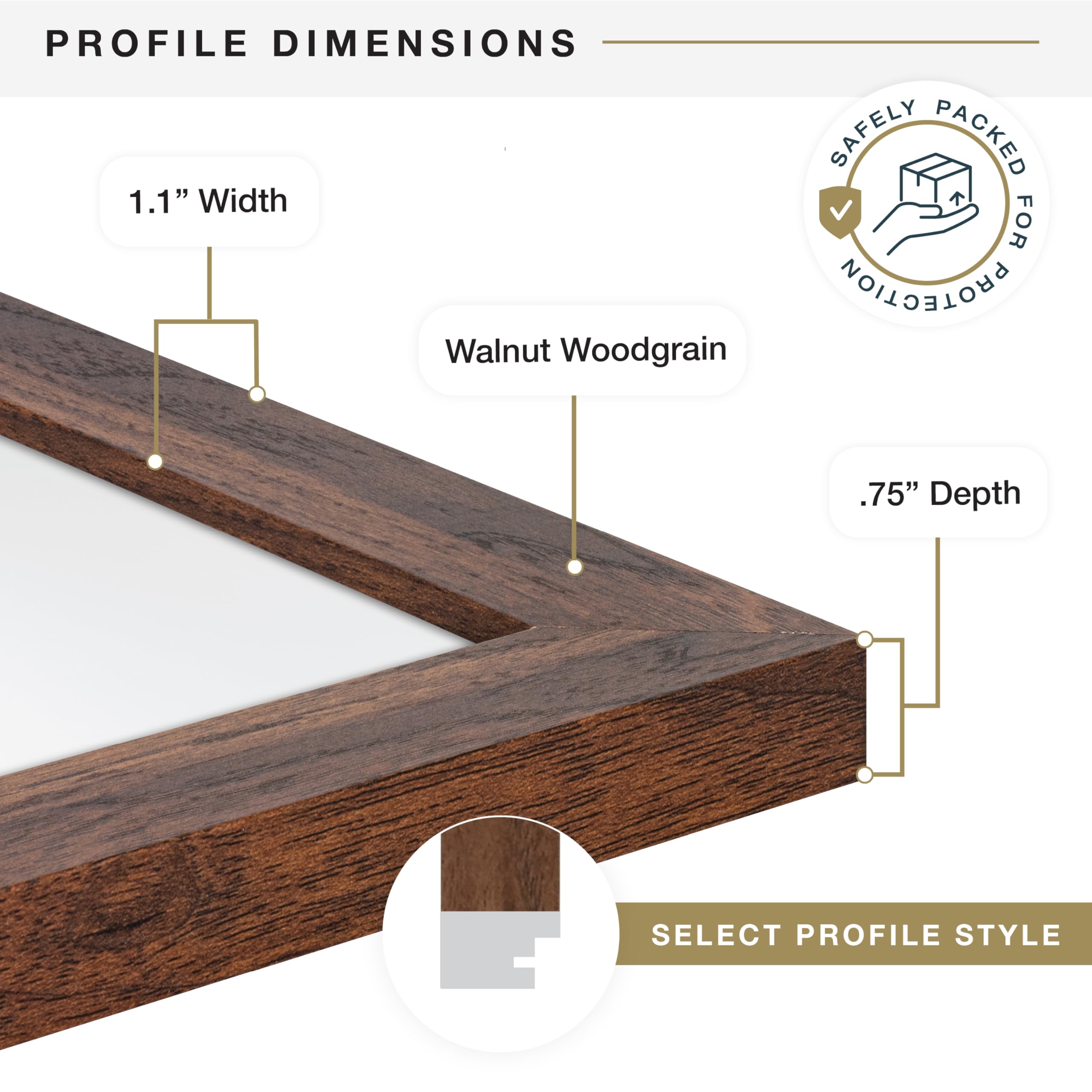 MCS Studio Gallery attached sawtooth hangers support vertical or horizontal hanging.
