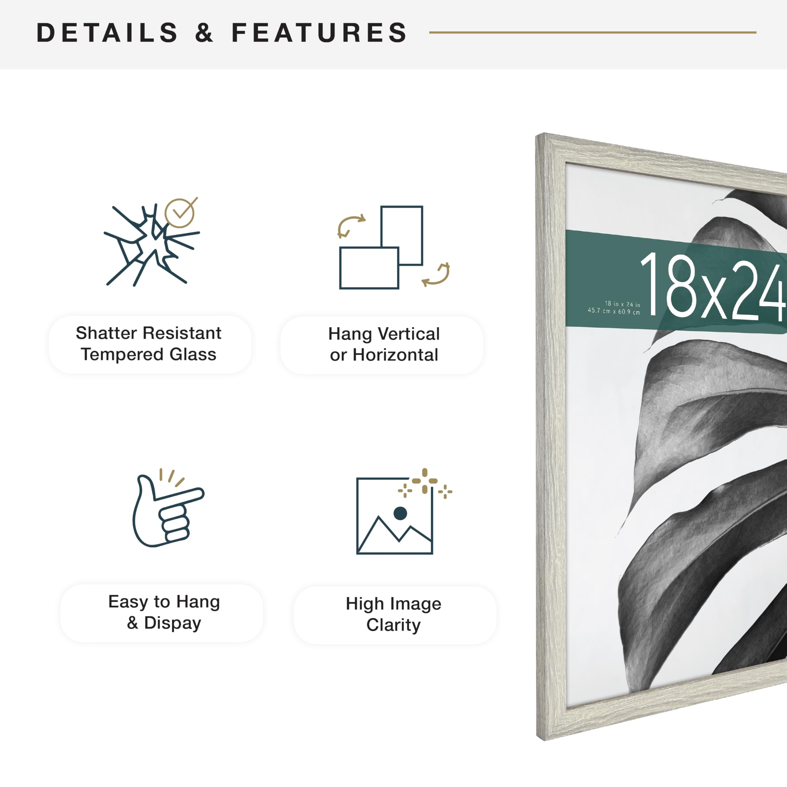 Wall-ready frame with sawtooth hangers for vertical or horizontal hanging
