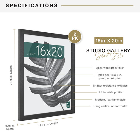 MCS Studio Gallery frame with sawtooth hangers included for mounting