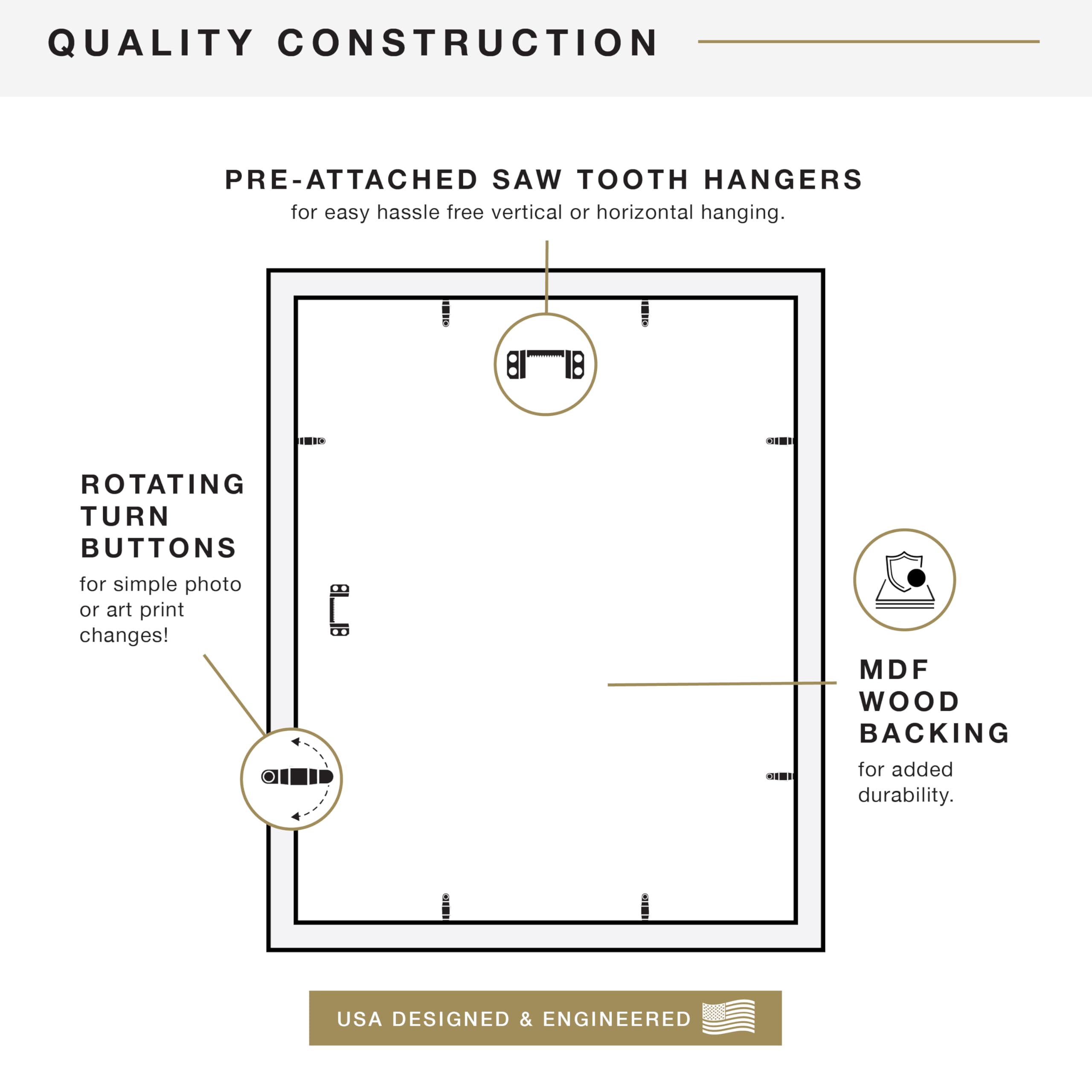 MCS Studio Gallery supports vertical or horizontal hanging for flexible layouts.