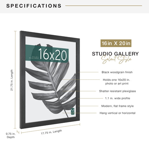 MCS Studio Gallery woodgrain close-up highlighting plexiglass protection.