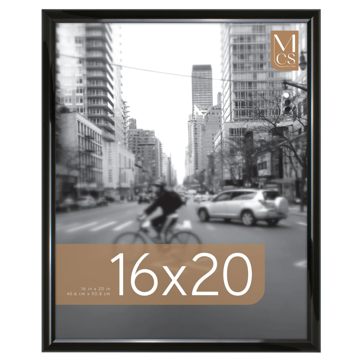 MCS Trendsetter 16x20 frame front view in black high-gloss finish for posters