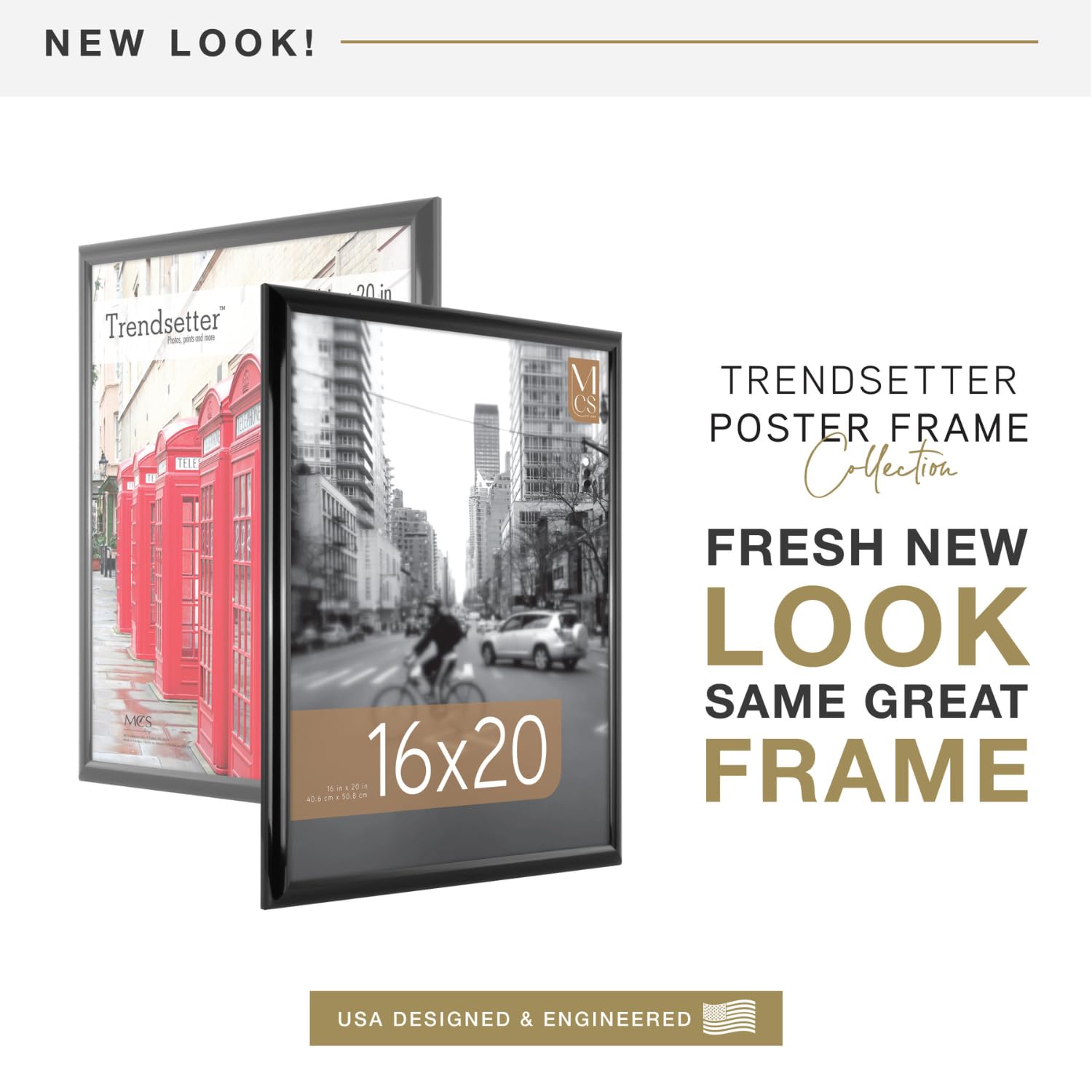 MCS Trendsetter frame side profile showing a slim 1-inch border in black