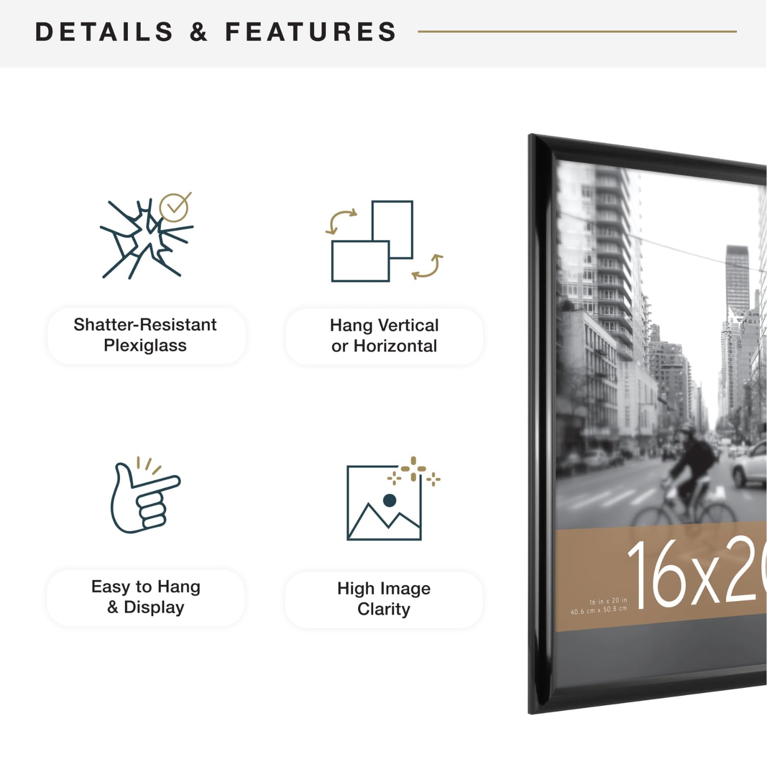 MCS Trendsetter clear styrene front protects art while preserving clarity