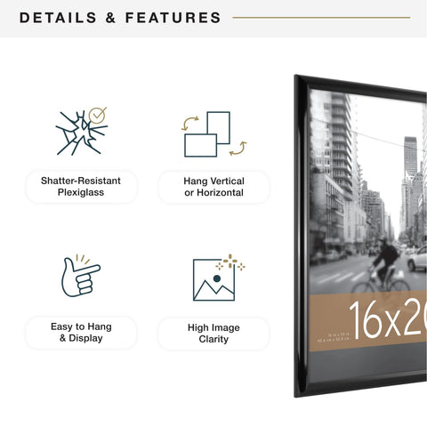 MCS Trendsetter clear styrene front protects art while preserving clarity