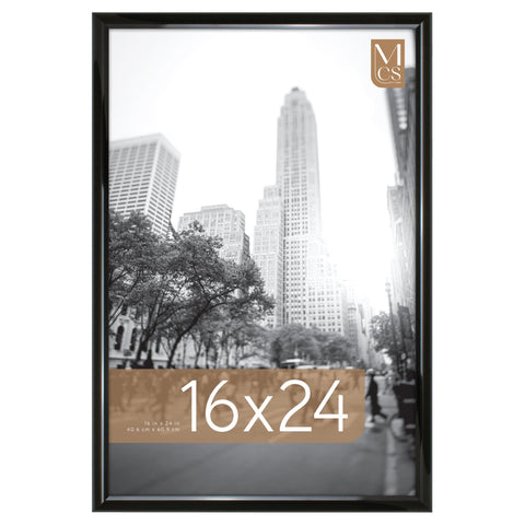 MCS Trendsetter 16x24 frame front view with black high-gloss finish for posters.