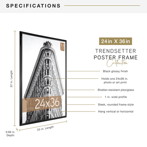 MCS Trendsetter horizontal wall mounting setup for wide posters