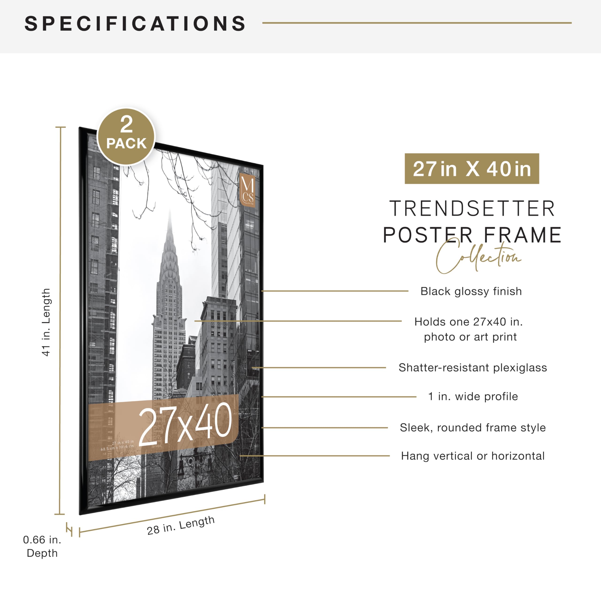 MCS Trendsetter side profile highlights slim 1-inch frame