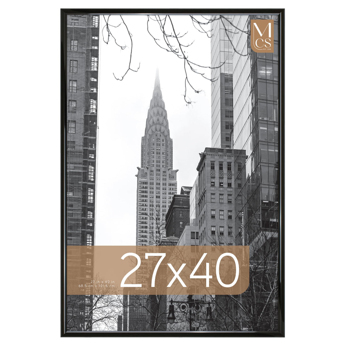 MCS Trendsetter frame with black front view, ideal for posters