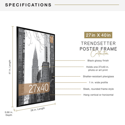 MCS Trendsetter 27x40 frame with cardboard backing for framing stability