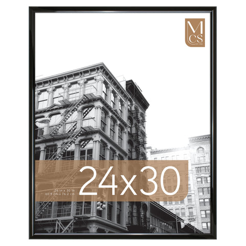 MCS Trendsetter black frame front view showing a clean contemporary poster display