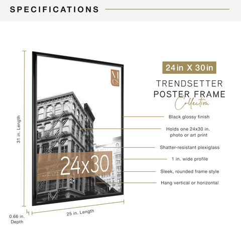 MCS Trendsetter frame close-up of hinged hangers for vertical or horizontal use