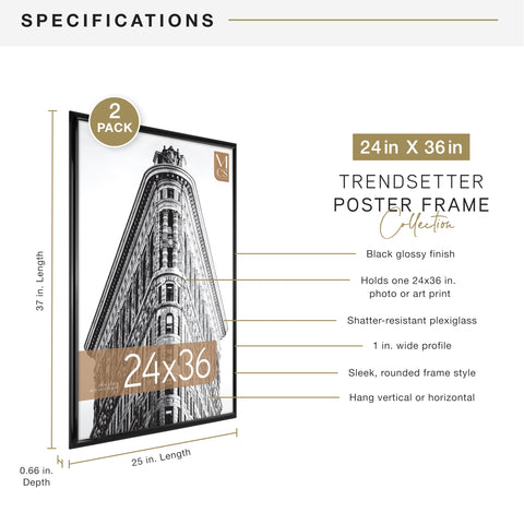 MCS Trendsetter frame hinged hangers enable quick wall mounting