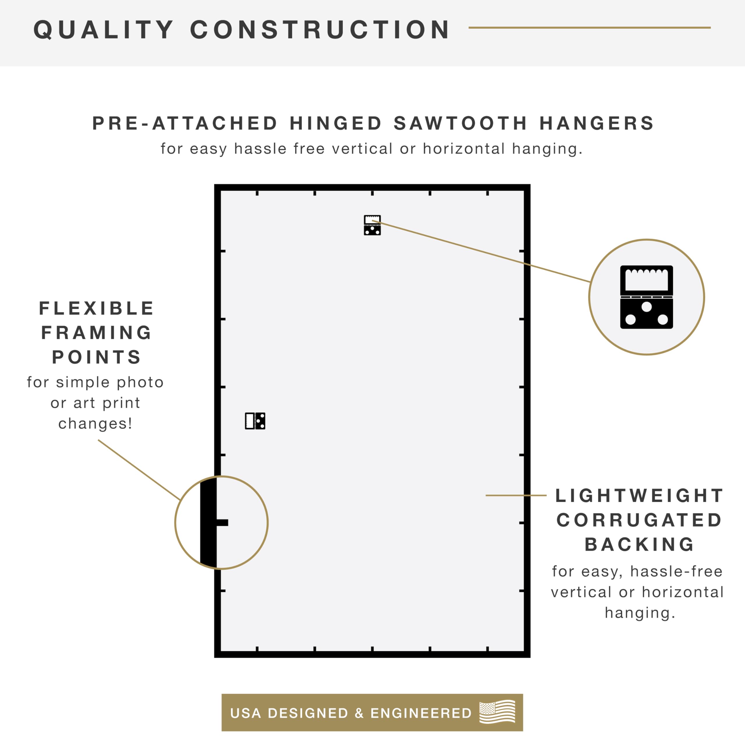 MCS Trendsetter frame mounted on wall, showcasing versatile decor