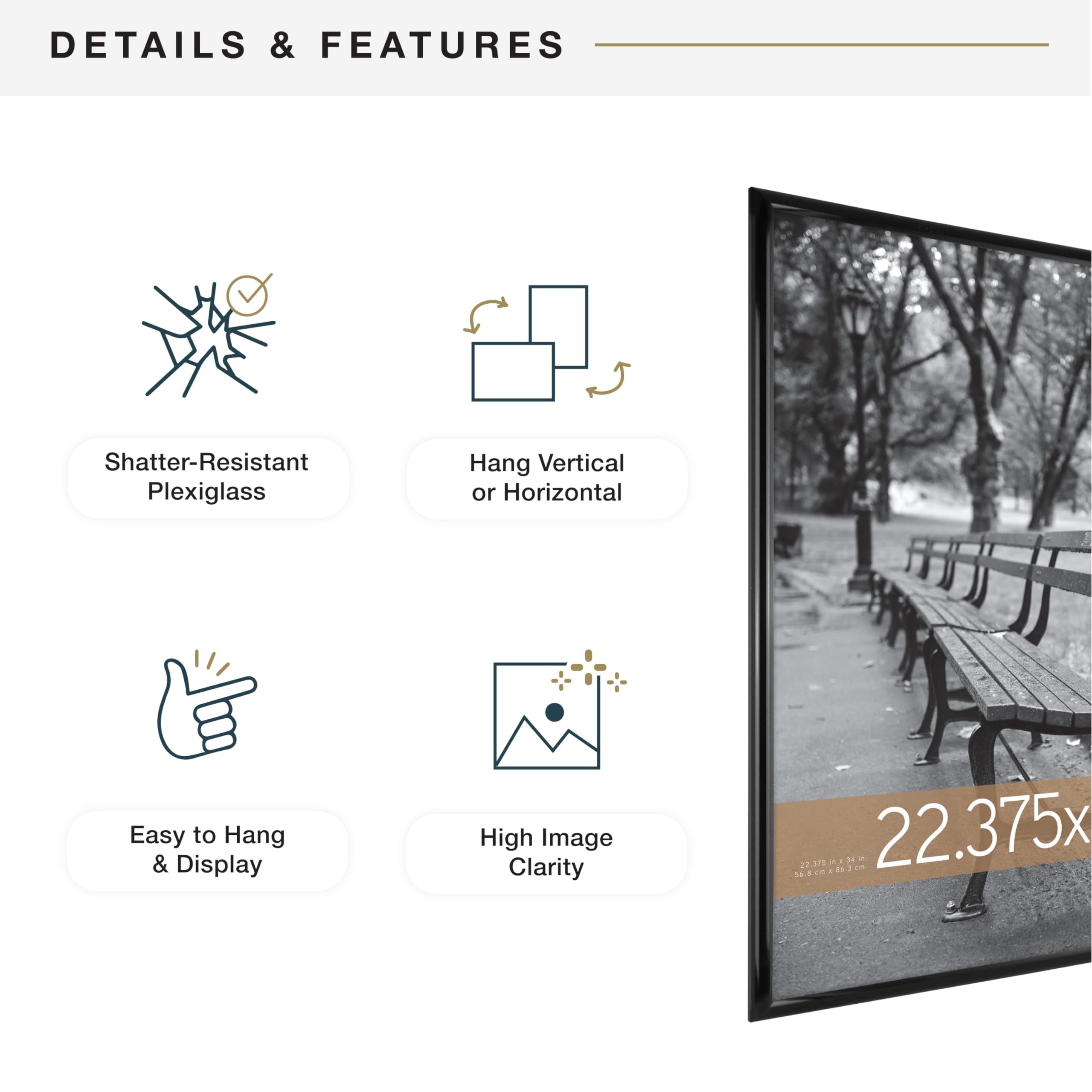 MCS Trendsetter frame shown with a poster inside for everyday use