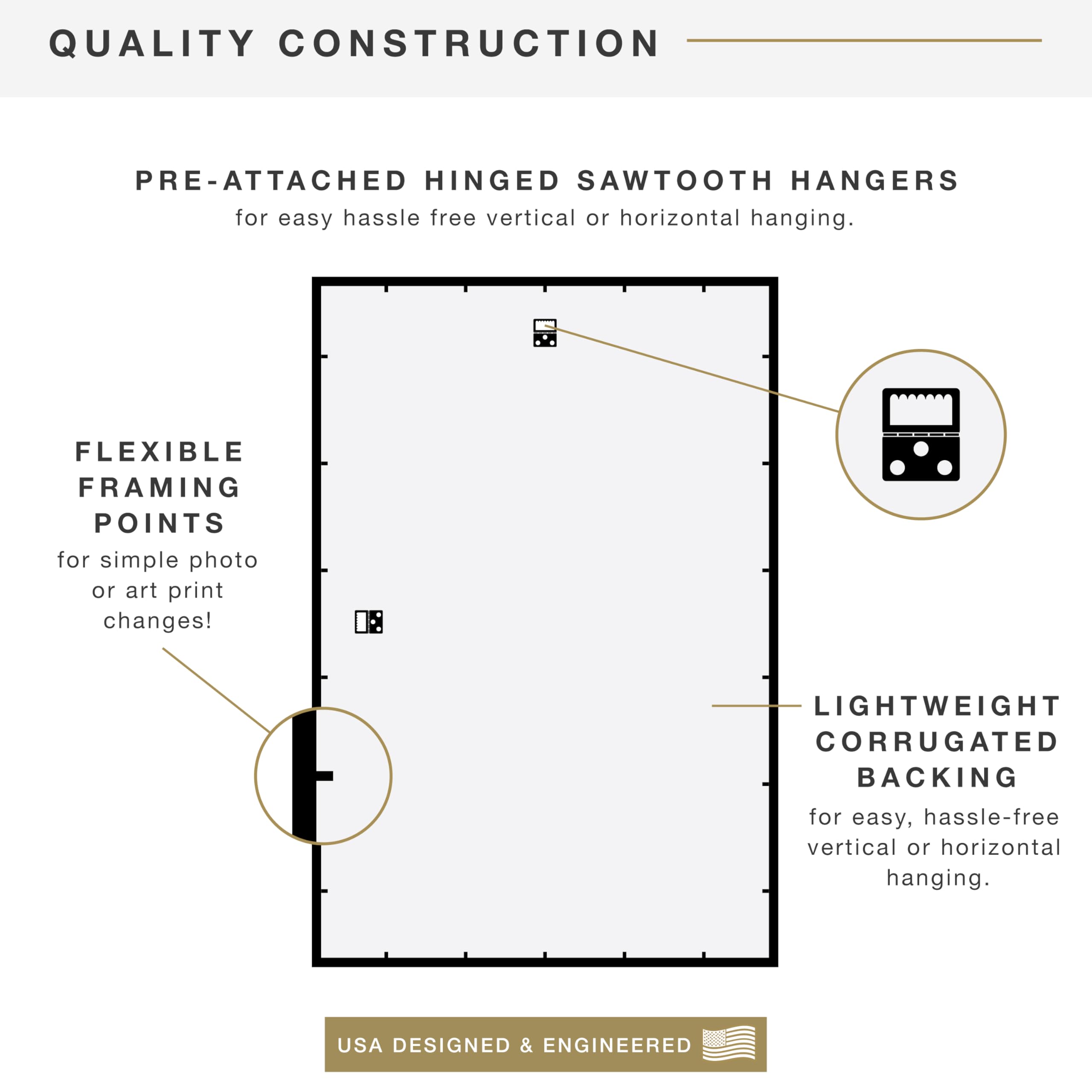 MCS Trendsetter frame lightweight design supports posters, photos, and puzzles securely