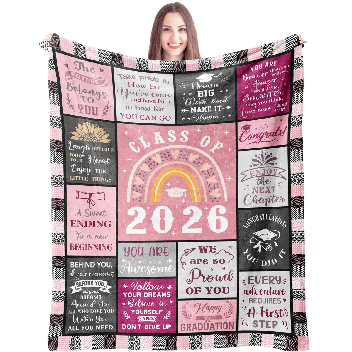 Mcurore graduation blanket spread on sofa for cozy home comfort