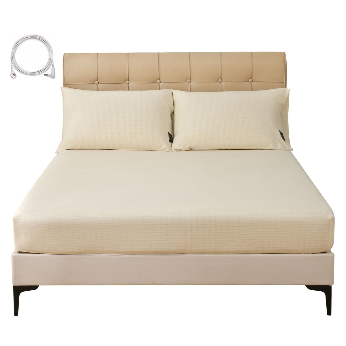 MCZAROA grounding sheet king size on bed offers a comfortable grounded surface.