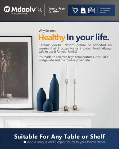 Mdaolv set of three navy vases for versatile coastal decor.