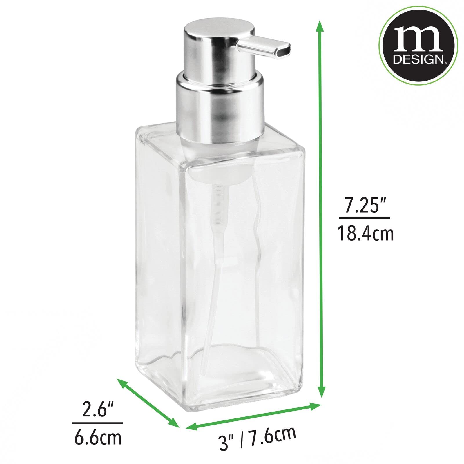mdesign two-pack foaming soap dispensers ideal for dual sinks