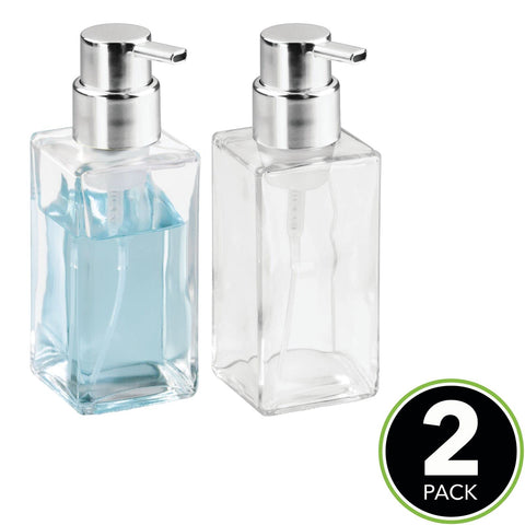 mdesign modern square pump bottle foaming soap, adds contemporary style to your sink
