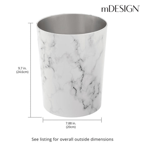 mdesign round metal wastebasket stainless steel for durable daily use.