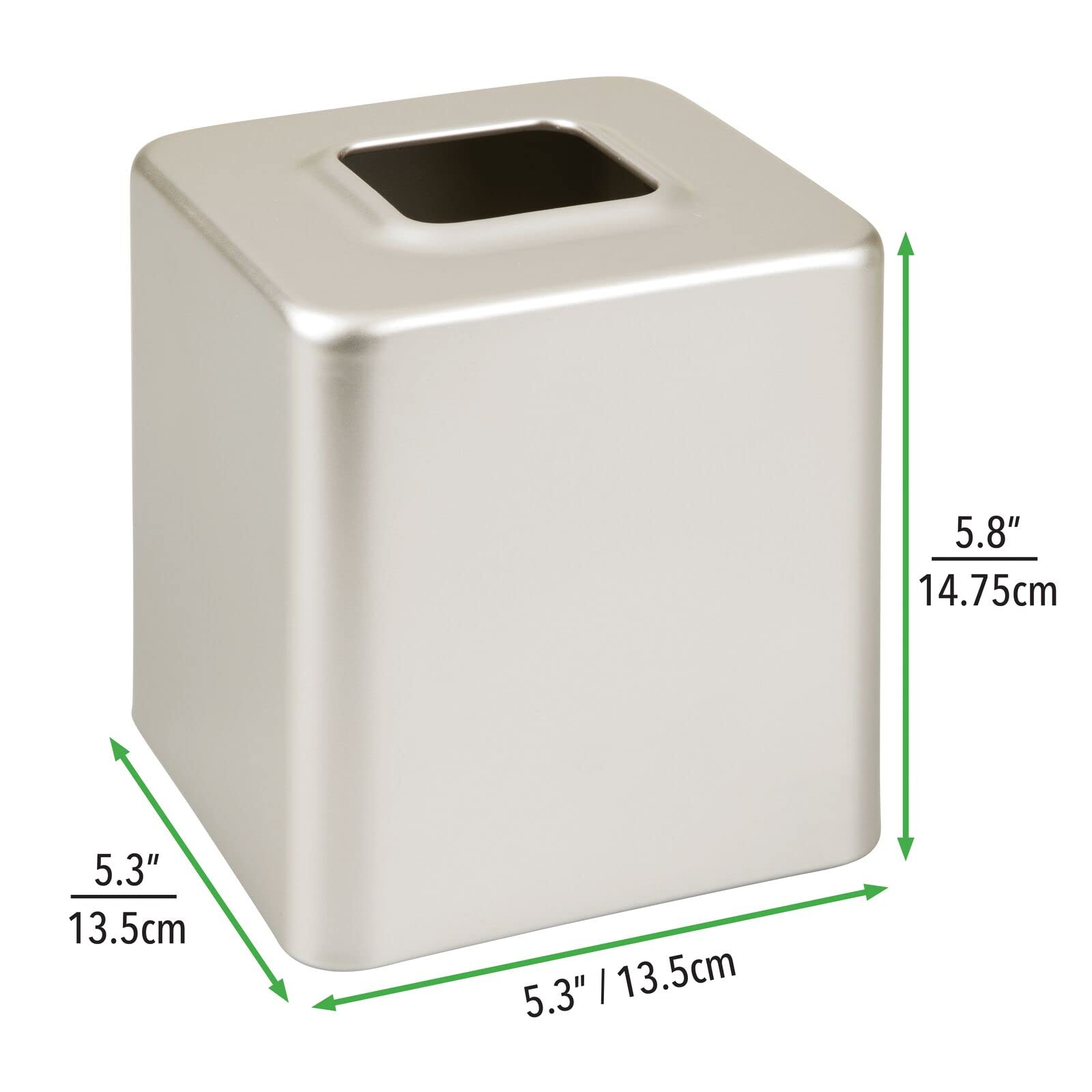 mdesign Unity satin steel square tissue cover open slot for easy access