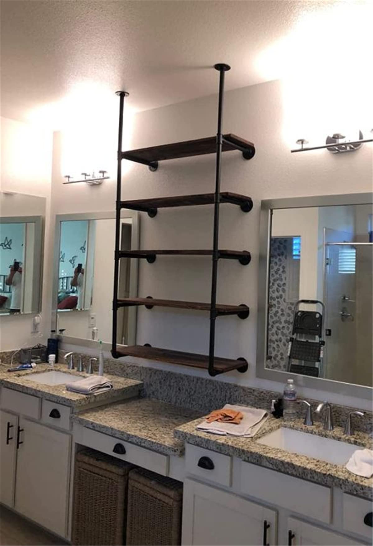Mdjwjj kitchen display setup using open shelves for dishes and plants