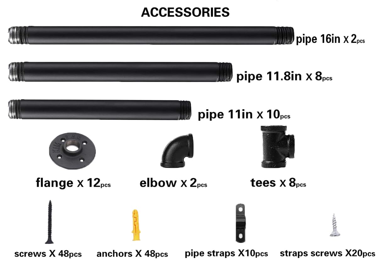 Mdjwjj hardware-only brackets detail with matte black finish for industrial decor