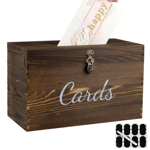 MDLUU wood wedding card box with heart lock demonstrates secure reception storage