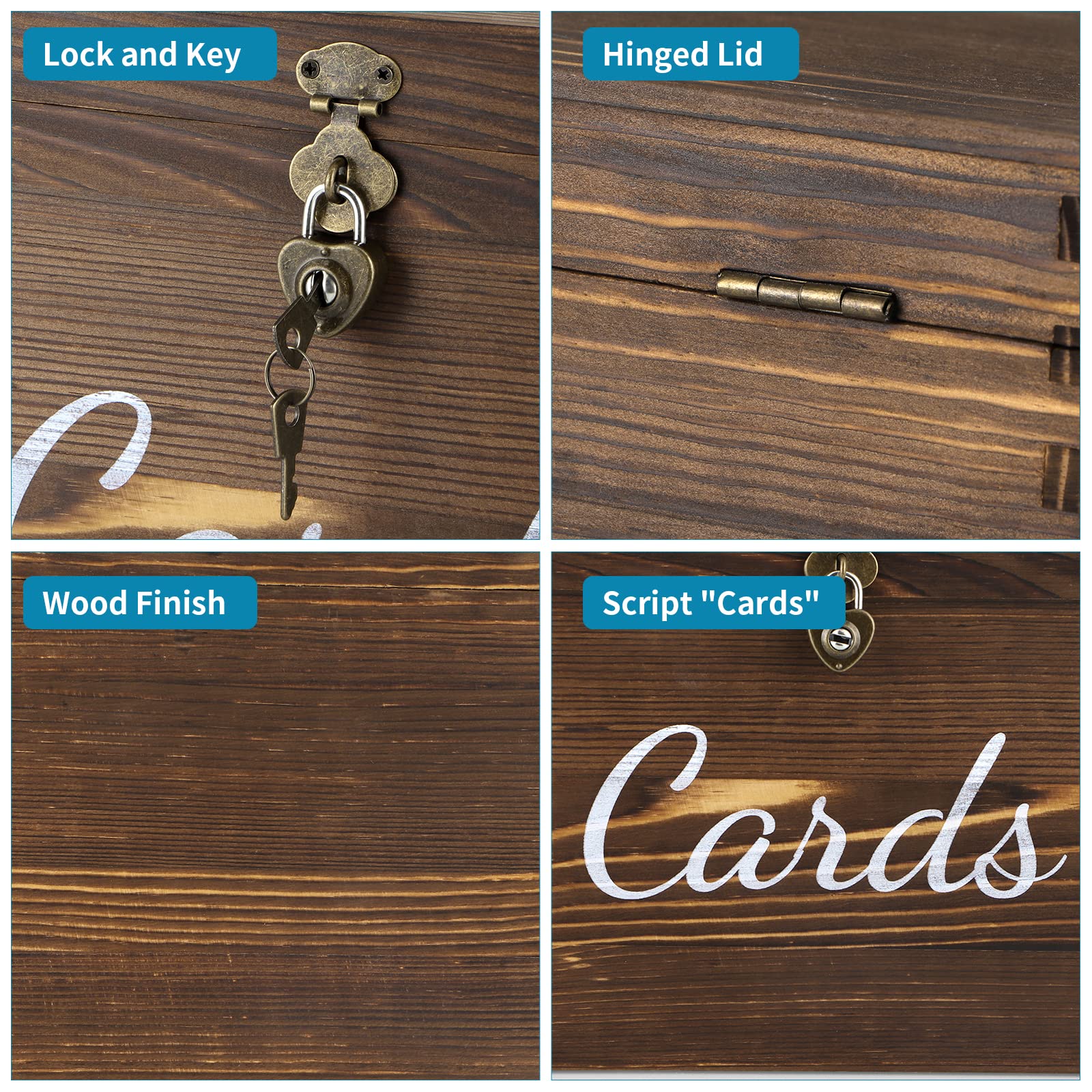MDLUU wood wedding box 10-inch slot for quick card drop