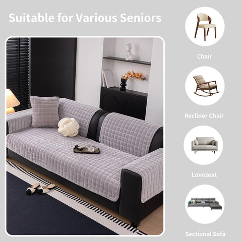 MDSASFD velvet couch cover back with anti-slip particles for stability