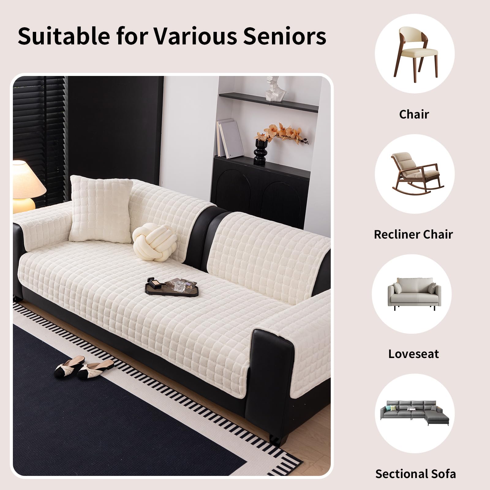 MDSASFD Velvet Couch Cover protects homes with kids and pets without sacrificing style