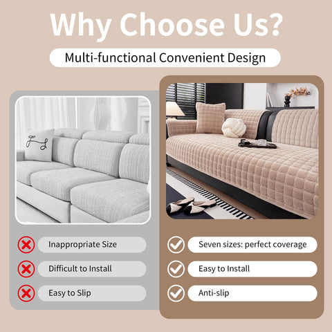 MDSASFD velvet couch cover fits recliners with secure protection.