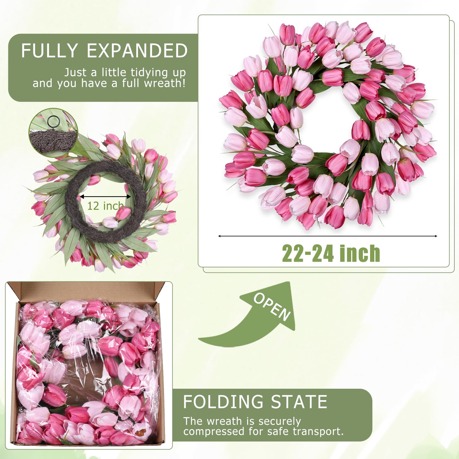MDSTBN 24-inch wreath ideal for weddings and large entrances.