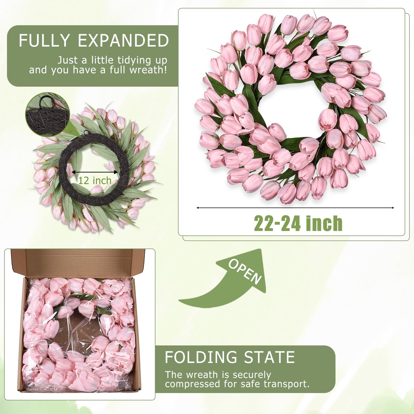 MDSTBN handmade wreath on a grapevine base highlighting craftsmanship.