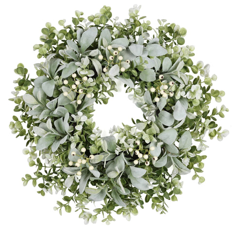 MDSTBN lambs ear wreath 26in front door for welcoming spring curb appeal