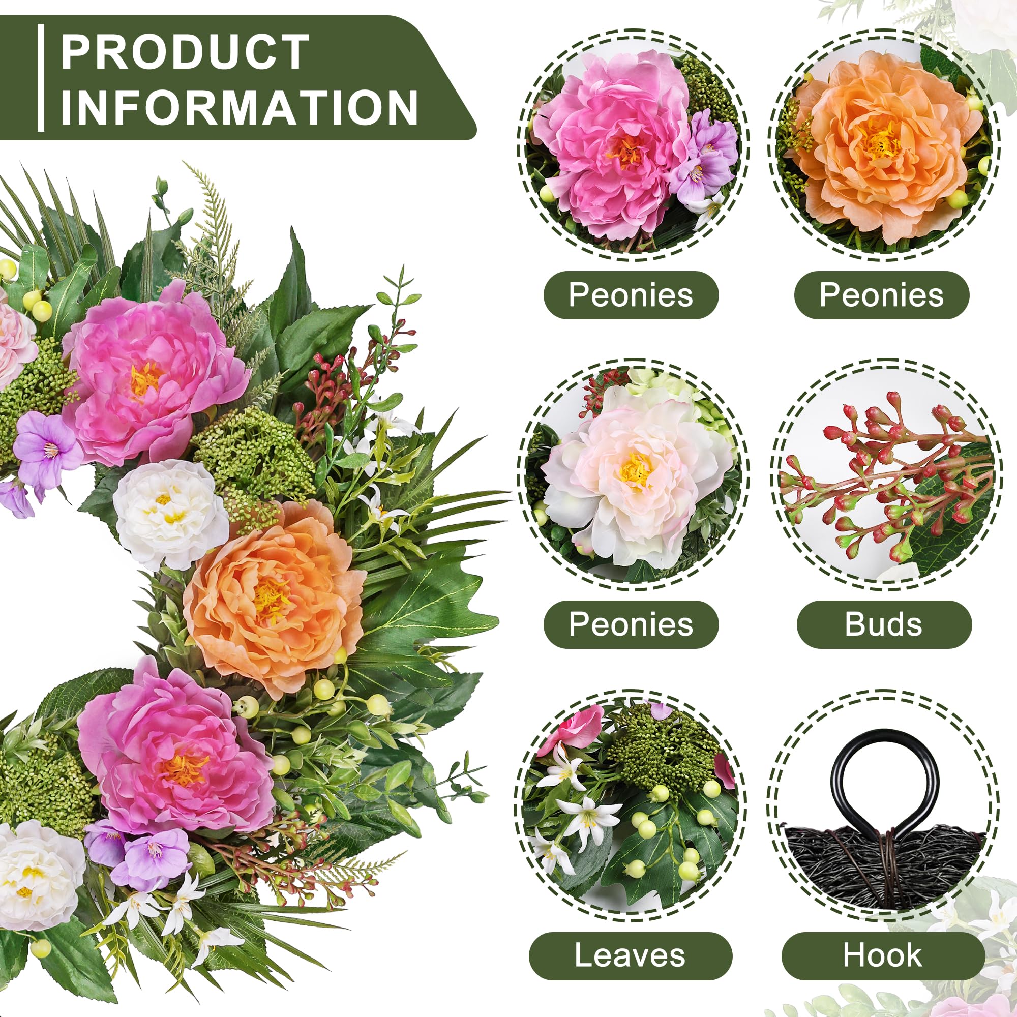 MDSTBN silk peonies and hydrangeas close-up showcases lifelike texture and vibrant color