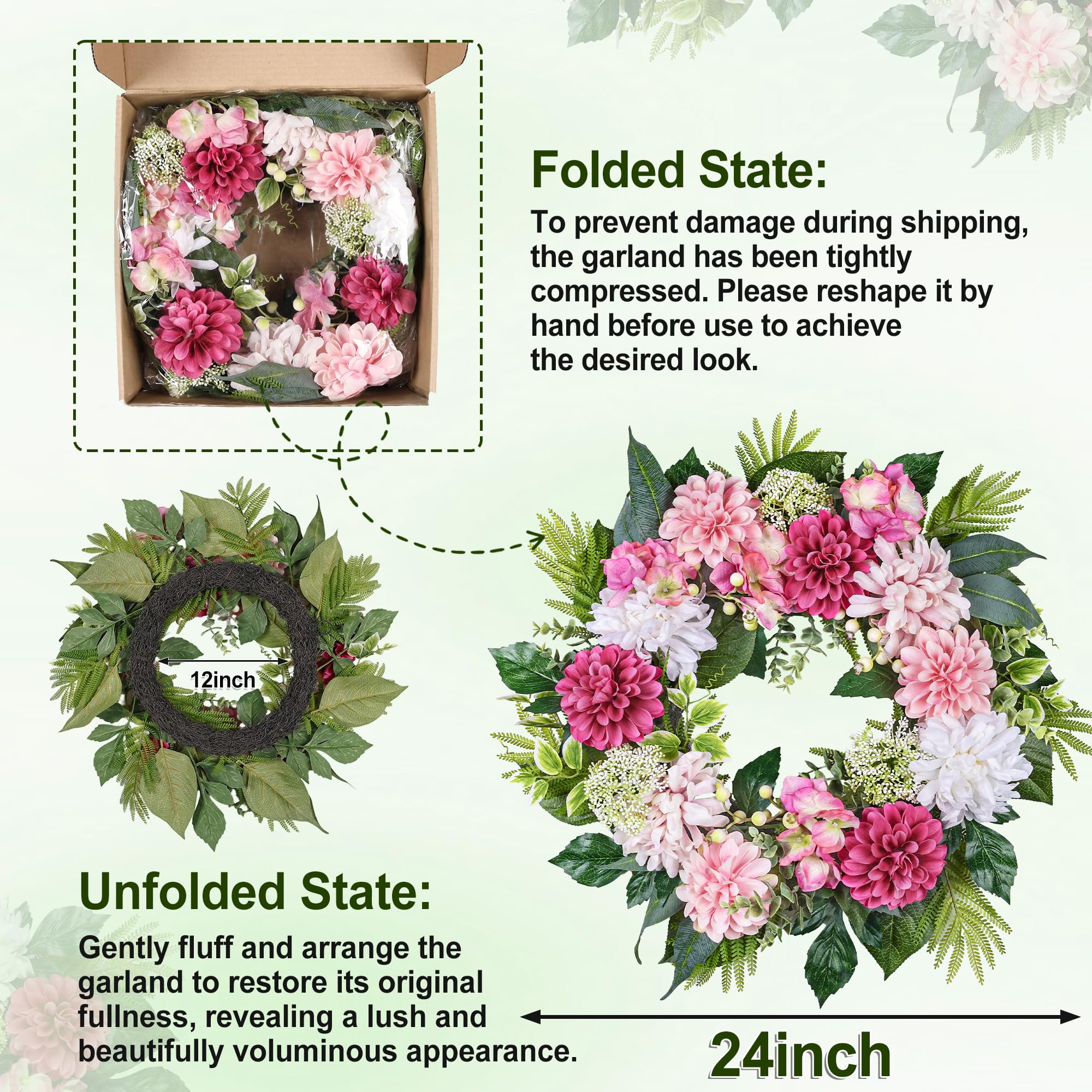 MDSTBN UV-resistant wreath suitable for outdoor spaces