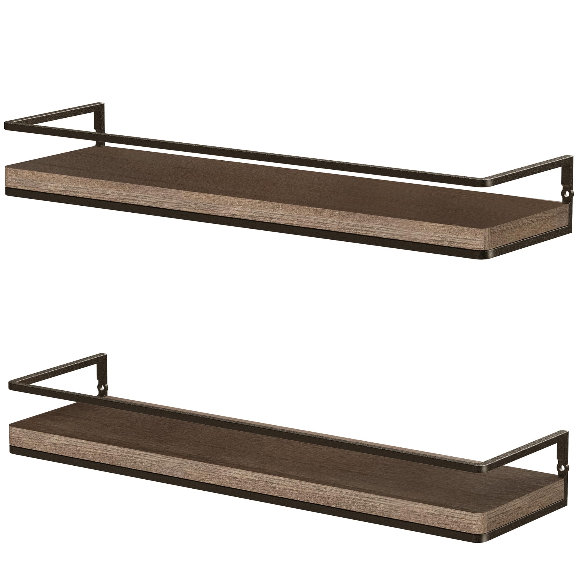 Meangood floating shelves with hardware for quick and secure installation.