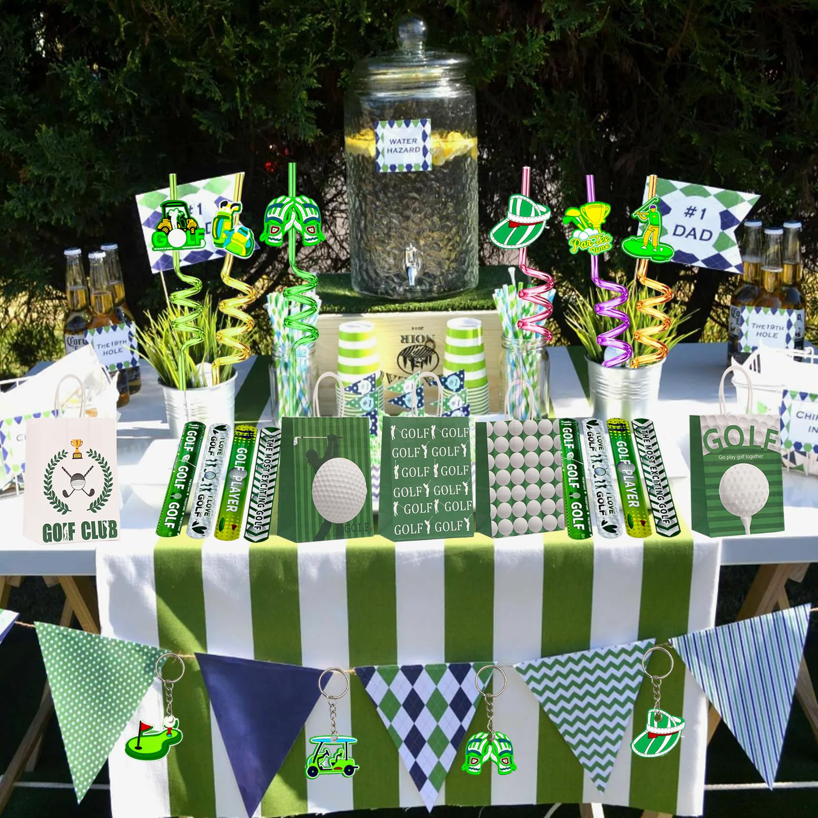 Meaxur golf straw accessories complete the party kit for easy use.