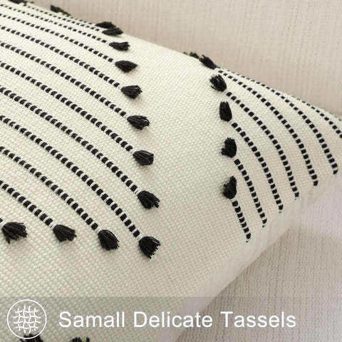 Mecatny 18x18 pillow cover thread detail highlighting sturdy construction.