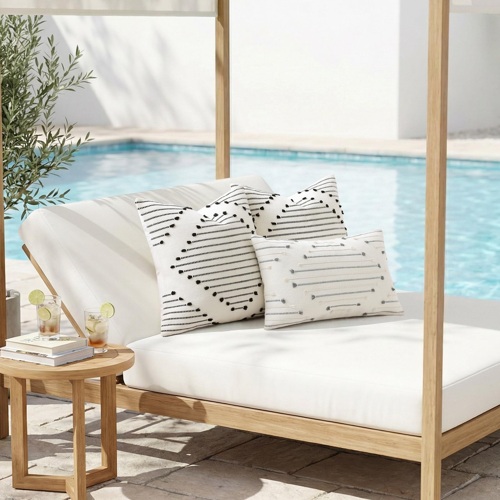 Mecatny knitted texture cotton pillow cover delivers durable softness